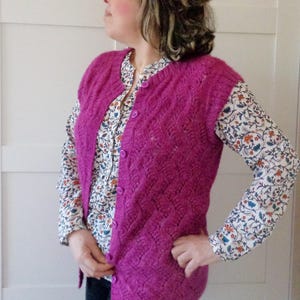 Knitting Vest Pattern Venice Vest women vest lace knitting tutorial pdf pattern instant download sleeveless spring top great for beginners