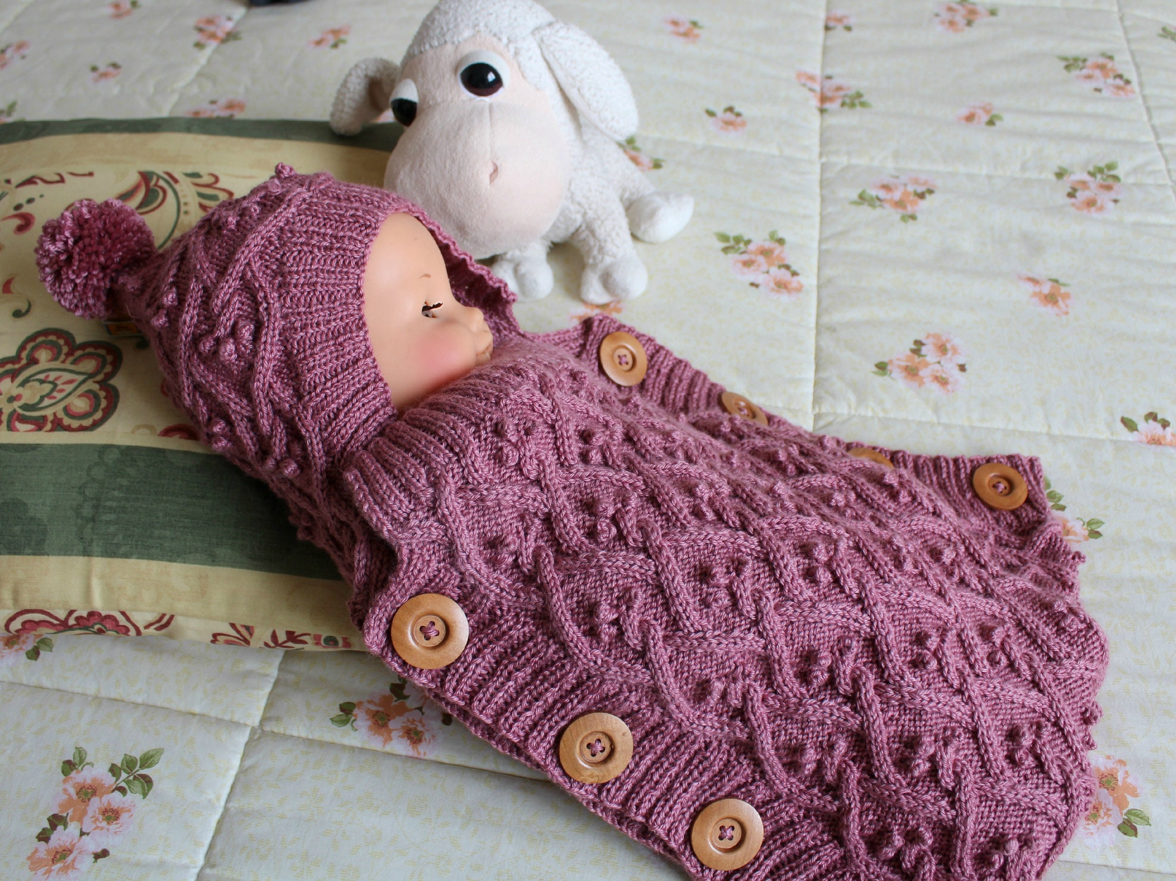 BABY COCOON Knitting Pattern - Eden Cottage Baby Cocoon Pdf Pattern ...