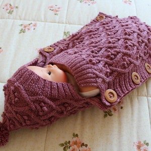 BABY COCOON Knitting Pattern Eden Cottage Baby Cocoon pdf pattern Instant Download baby sleeping bag knit pattern for babies knitting gift image 8