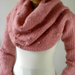 KNITTING PATTERN Hood Scarf With Sleeves - Celine Hooded Scarf - Cowl ...