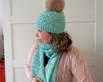 KNITTING HAT PATTERN - Mechita Hat - Beret Beanie knit hat pattern winter woman hat pdf pattern Instant download easy Knitted Hat Patterns