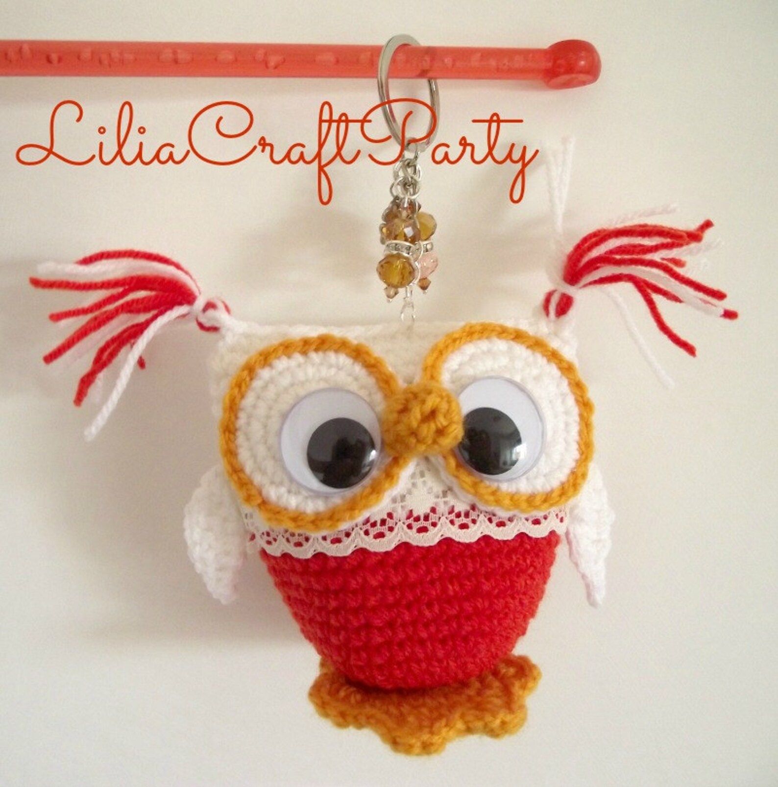 Crochet Pattern OWL Keychain AMIGURUMI Crocheted Owls Toy Pdf Etsy