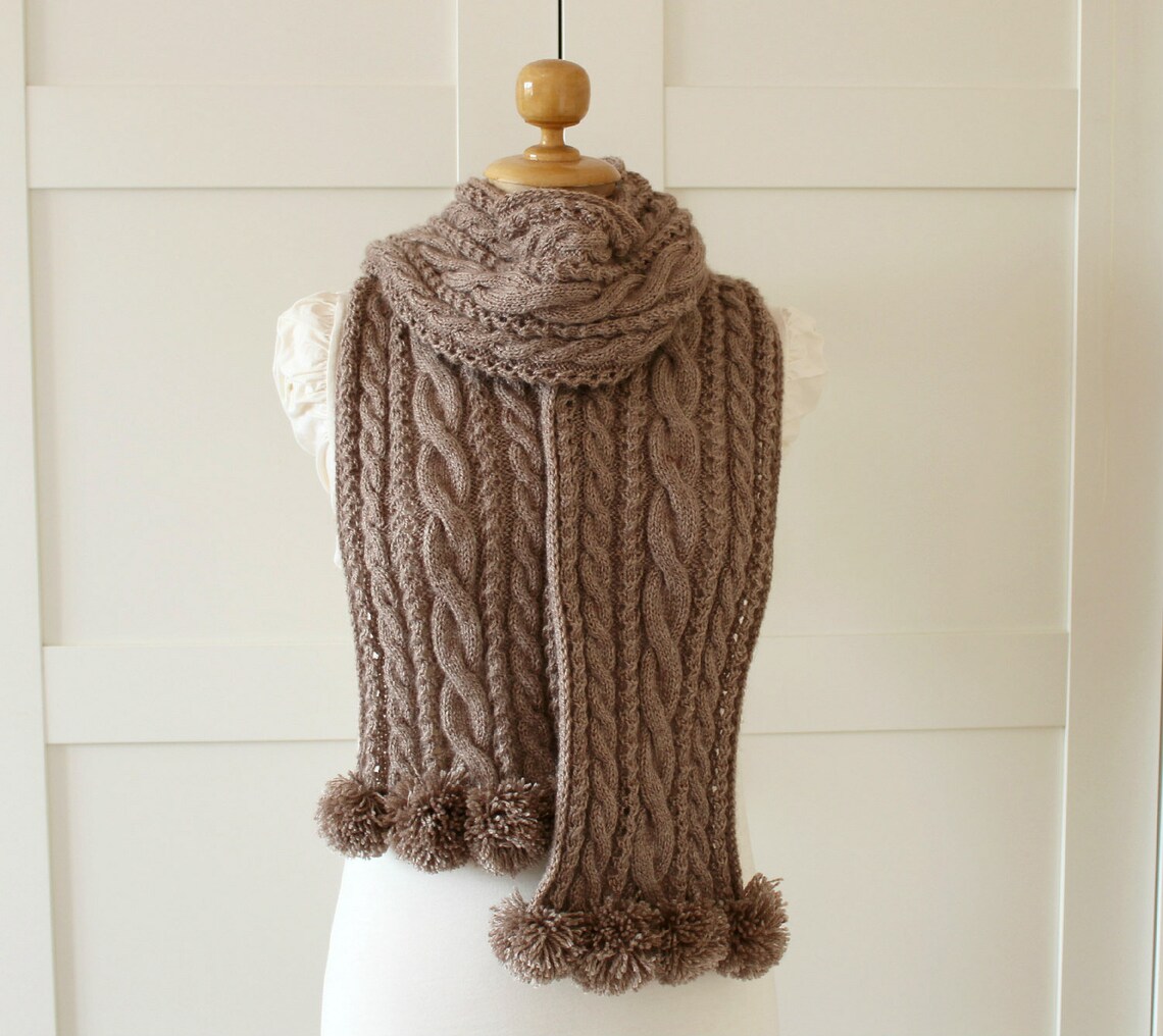 KNITTING PATTERN Scarf Hat Alpine Set Knit Cables Scarf and Hat ...