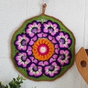 CROCHET PATTERN Pot Holder Garden Pot Holder, Kitchen Decoration, oven holder, easy crochet pot holder pattern Pdf File Instant Download