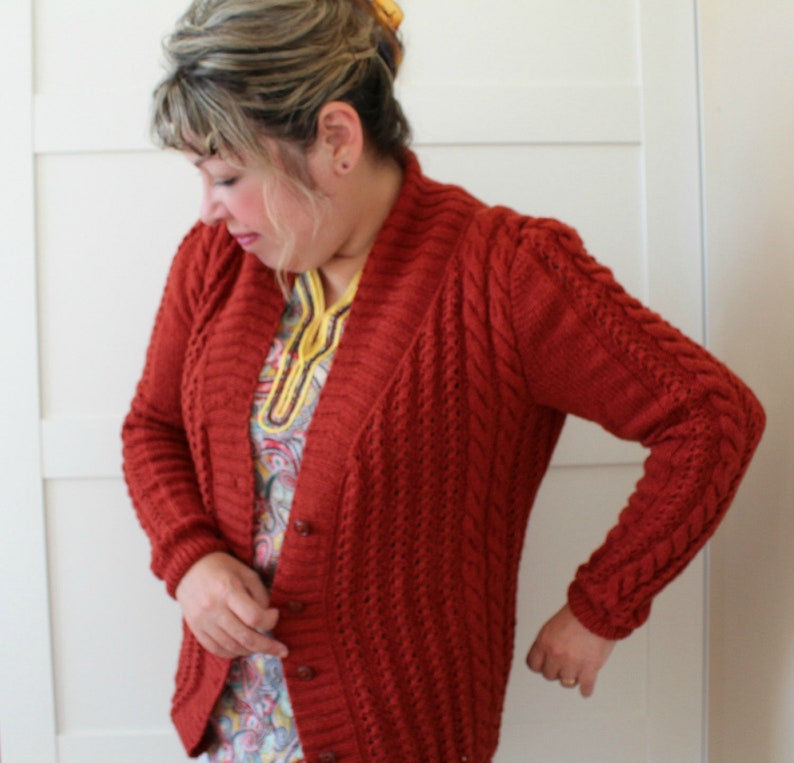 Knitting Pattern Sweater LILIA Cardigan Sweater Open Cardigan Etsy