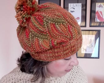 Patrón de gorro de punto Loulou, gorro tipo beanie, gorro de punto fácil, gorros de invierno para mujer, patrón en PDF, descarga instantánea.