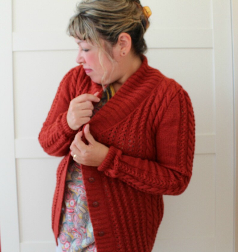Knitting Pattern Sweater LILIA Cardigan Sweater Open Cardigan Etsy