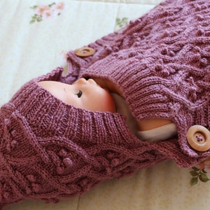 BABY COCOON Knitting Pattern Eden Cottage Baby Cocoon pdf pattern Instant Download baby sleeping bag knit pattern for babies knitting gift image 2