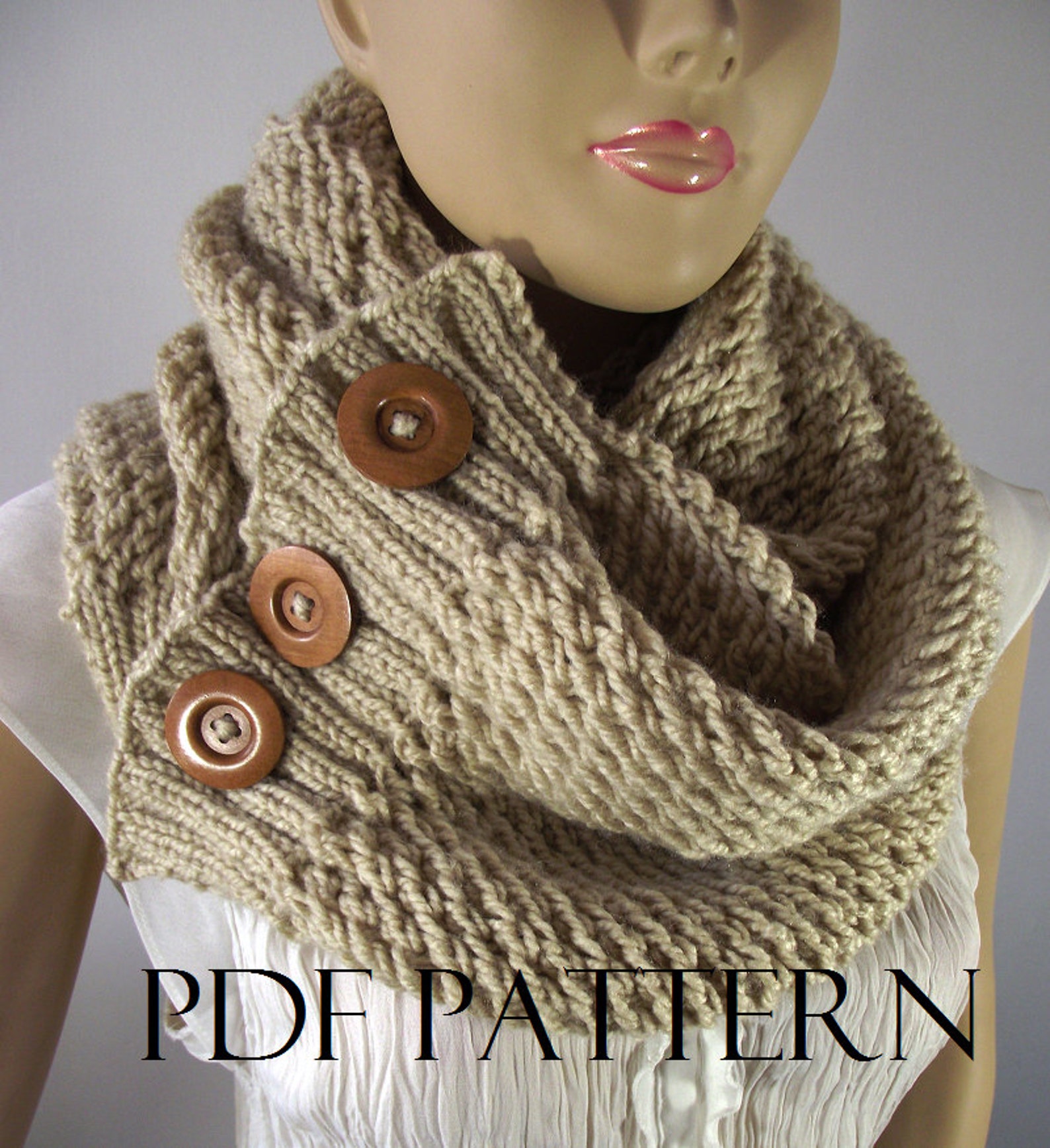 KNITTING PATTERN SCARF Big Scarf Patterns Loulou Scarf Cowl Etsy