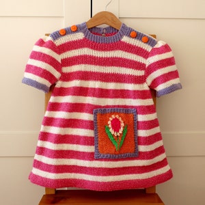 Knitting Pattern Baby Toddler Dress - Flower Girl Baby Dress Sizes 6mo 12mo 18-24mo 2T(2-3y) 4T(3-4y) 6T(4-5y) pdf pattern instant download