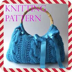 BREIENTAS PATROON Handtas met kantlint - Lucia Bag - pdf-bestand Instant Download Handtas breien Tote kabels tas