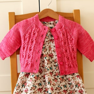 KNITTING BABY PATTERN Berry Pretty Baby Cardigan Sweater Knit cables nupps baby toddler cardigan knit sweater pdf pattern Instant Download