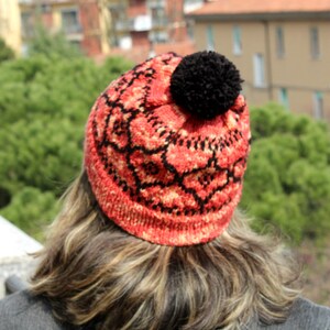 KNITTING HAT PATTERN Italian Vetro Hat beanie Hat pattern woman girl Hat pdf Pattern instant download easy fair isle knit hat image 7