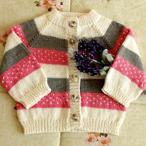 Knitting Pattern Baby Cardigan Marshmallow Baby Cardigan Sweater raglan baby toddler cardigan pdf pattern Instant Download