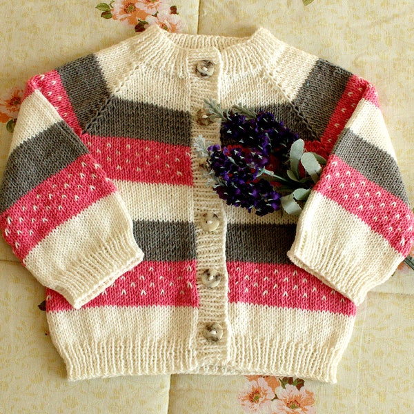 Knitting Pattern Baby Cardigan Marshmallow Baby Cardigan Sweater raglan baby toddler cardigan pdf pattern Instant Download