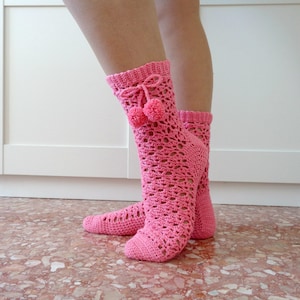 Crochet SOCKS Pattern - Tabatha Crochet Socks - sizes S M L lace socks crochet pdf pattern instant download easy crochet socks patterns