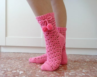 Crochet SOCKS Pattern - Tabatha Crochet Socks - sizes S M L lace socks crochet pdf pattern instant download easy crochet socks patterns