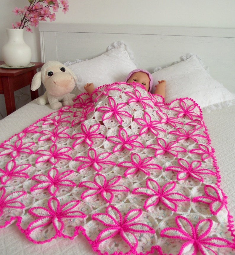BABY BLANKET Crochet Pattern Flowers Blanket Princessa Blanket Etsy