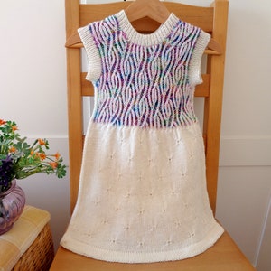 KNITTING PATTERN Confetti Baby Dress, brioche knit dress for baby girls and toddlers, pdf pattern Instant Download