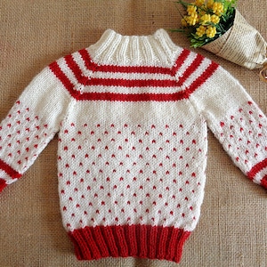 KNITTING PATTERN Baby Sweater - Candy Baby Sweater - raglan stranded color work sizes 0-3 months to 24 months easy knitting pdf pattern