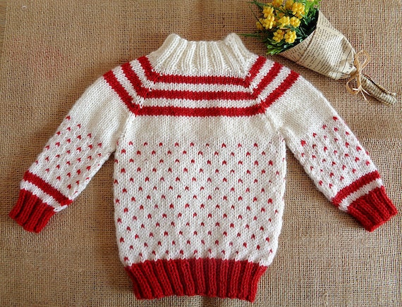 Knitting Pattern Baby Sweater Candy Baby Sweater Raglan Stranded Color Work Sizes 0 3 Months To 24 Months Easy Knitting Pdf Pattern