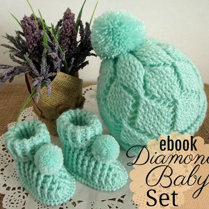 CROCHET PATTERN Baby Crochet Hat Diamonds Baby Hat Beanie Pattern pdf pattern for babies Instant Download image 6