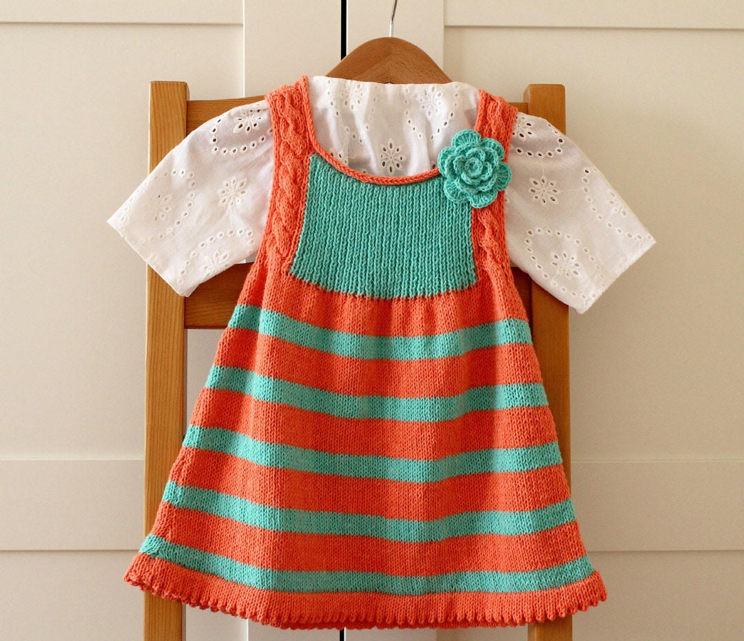 Knitting Pattern Baby Dress Emily Baby Jumper Dress Easy Knitting