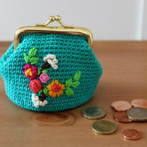 PATRÓN DE CROCHET BOLSO Patrón de bordado de bolso Spring Coins Bolso de bolso de ganchillo patrón pdf Descarga instantánea patrón de bolso de crochet fácil