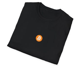 ビットコインTシャツ｜ミニマルな暗号通貨Tシャツ｜暗号通貨ギフト｜ブロックチェーンロゴアパレル｜ユニセックスコットン