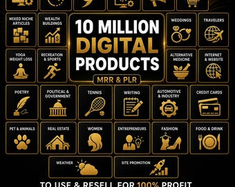 PLR Produkte Kurse Bundle | MRR Mode | Sofortdownload | 10 Millionen Digitales Paket