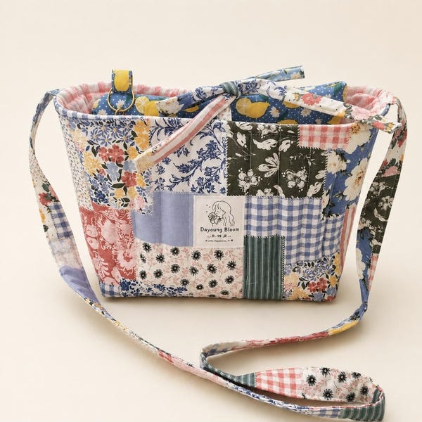 Patchwork Quilted Crossbody Bag | Handmade Floral Shoulder Bag | Cottagecore Everyday Purse