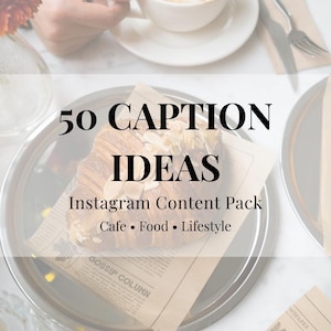 50 Instagram Caption Ideas | Cafe Food Lifestyle Content Pack | Digital Download