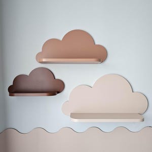 murale nuage pour chambre d'enfant | Cadeau baby shower I Décoration d'étagère pour enfants | Assemblé