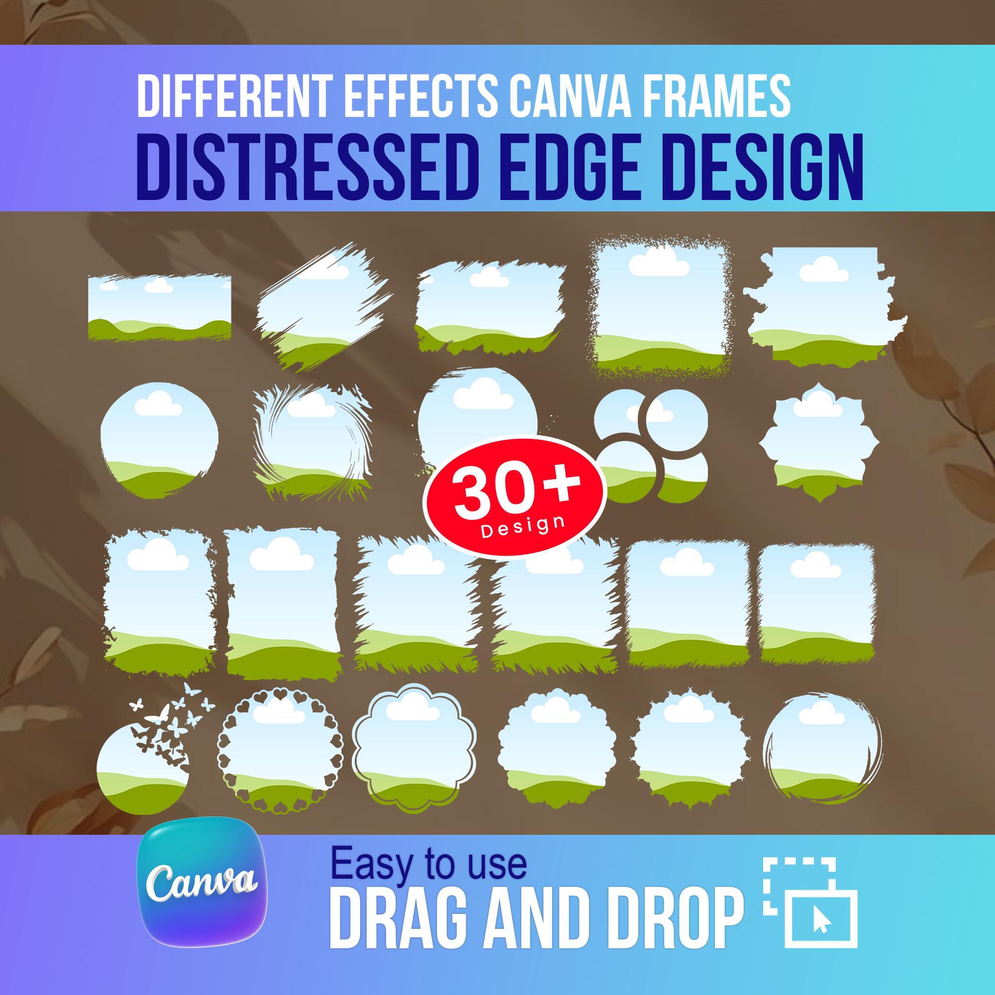 30+ Distressed Edge & Torn Paper Frames | Bleach Effect Canva Frames ...