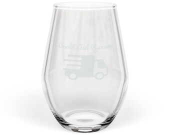 World Aid Runners Stemless wijnglas | Gegraveerd: 11,5 oz