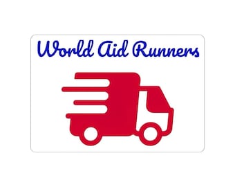 World Aid Runners LKW Kiss-Cut Aufkleber | Charity Relief Logo