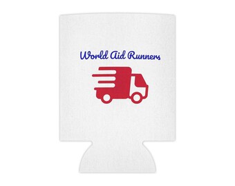 World Aid Runners Can Cooler | Delivery Truck Logo, Insulated Can Sleeve