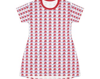World Aid Runners T-Shirt Kleid | Allover-Druck