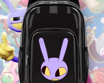 The Amazing Digital Circus Jax Clear Backpack | TADC Clear Bag | 16” School or Work Clear Black Backpack |