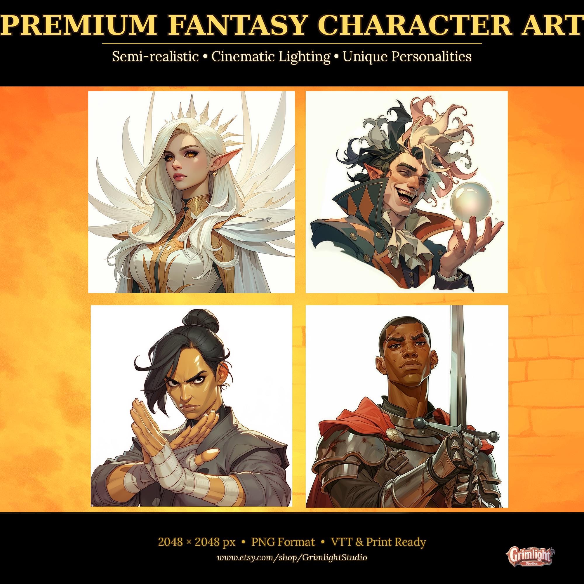 Player Character Token Simple 50 Fantasy TTRPG Player Character Tokens | VTT Ready, Printable Art (D ...