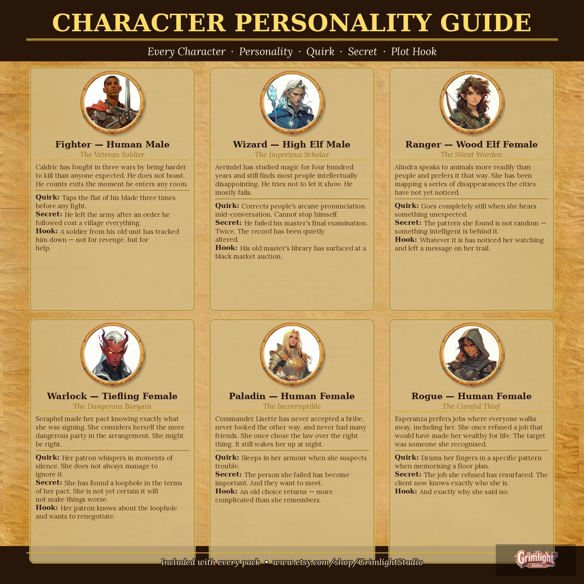 Player Character Token Simple 50 Fantasy TTRPG Player Character Tokens | VTT Ready, Printable Art (D ...