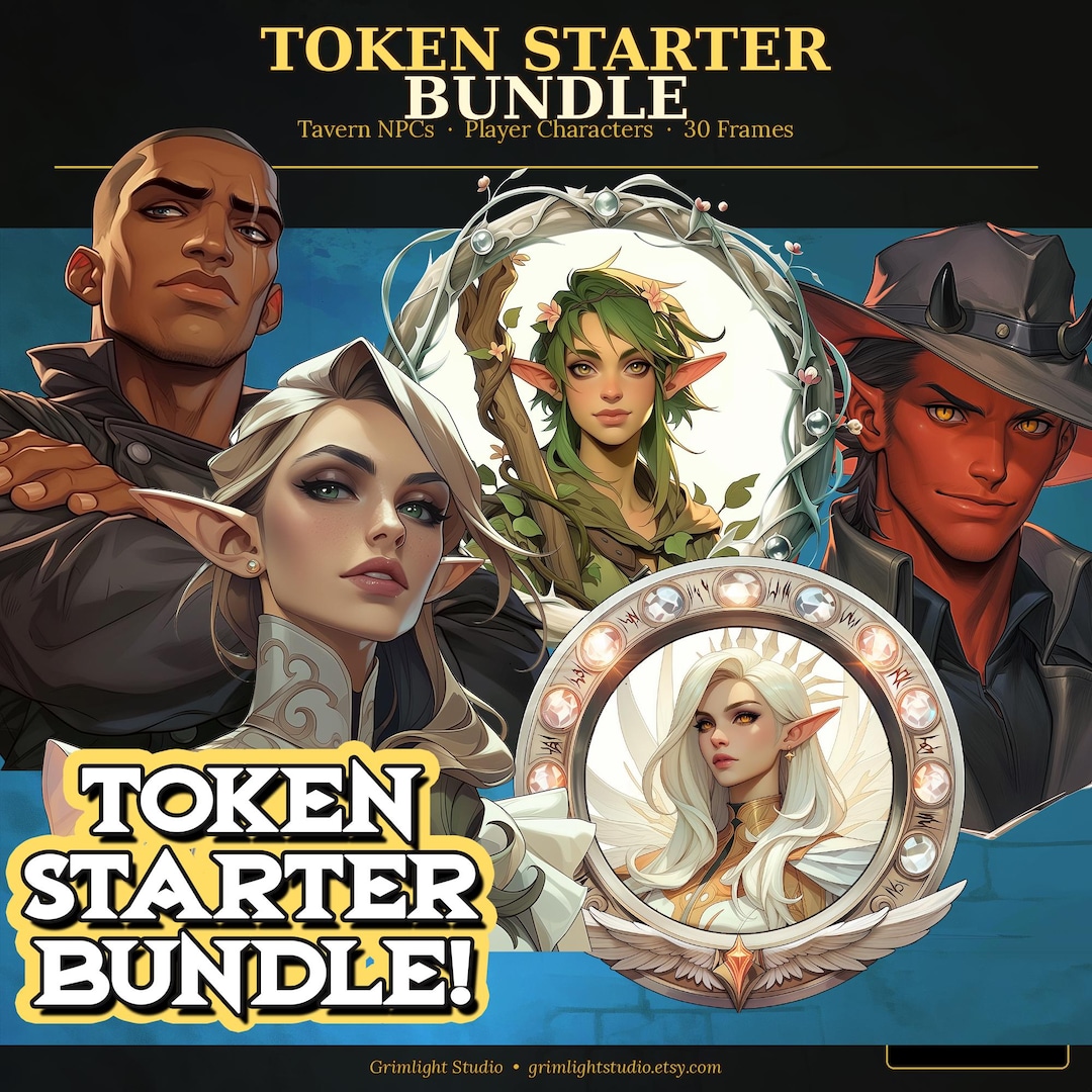 Player Character Token Simple TTRPG Token Bundle | Tavern Npcs, Player Characters, 30 Frames (VTT ...