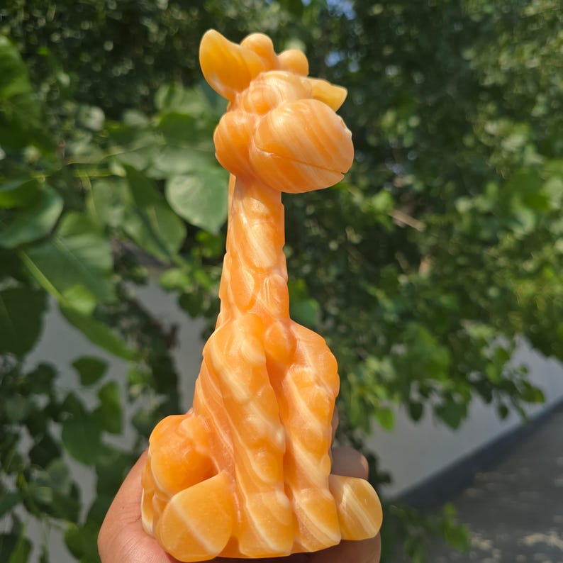 Hand Carved Natural Yellow Calcite Giraffe Figurine Crystal Animal Statue | Healing Crystal Home Decor Office Desk Ornament | Wellness Gift image 7