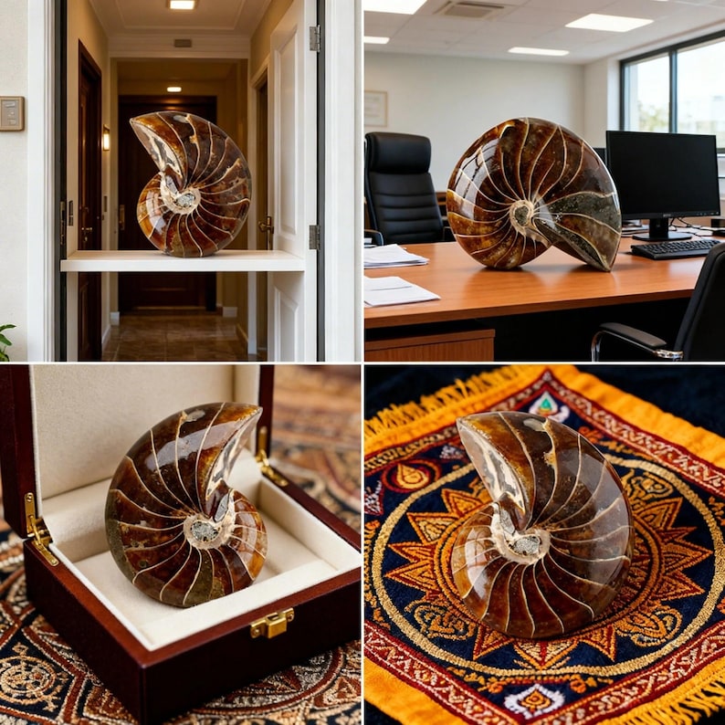 Polished Nautilus Fossil Specimen | Ancient Ammonite Relative, Natural Decor image 3