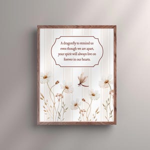 Libellen-Geist Erinnerung Zitat Print: Vintage Wandkunst, Sympathie Geschenk (Digitaler Download)