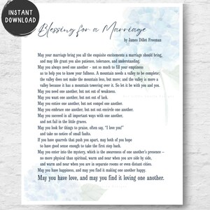 Wedding Poem Print: Watercolor Hydrangea Art, &quot;Blessing for a Marriage&quot; Gift (Digital Download)