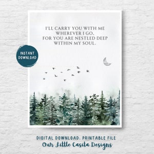 Nestled Deep Within My Soul Remembrance Quote 8x10 Digital Download Printable | Sympathy Bereavement Poem | Miscarriage Stillbirth Print