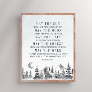 May The Sun Apache Blessing Print: Native American Poem, Watercolor Forest Wall Art (Digital Download)