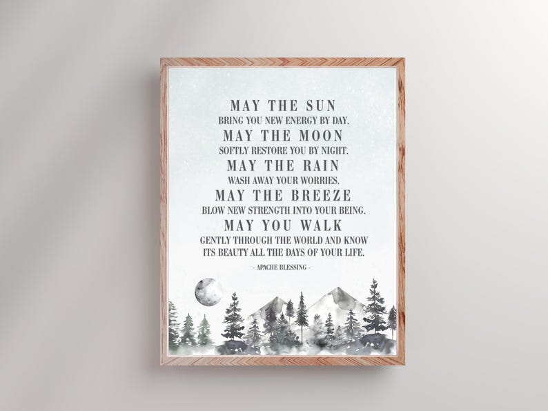 May the Sun Apache Blessing Print: Native American Poem, Watercolor ...