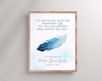 Carry You With Me Remembrance Quote: Baby Loss Miscarriage Stillbirth Sympathy Gift (Digital Download)